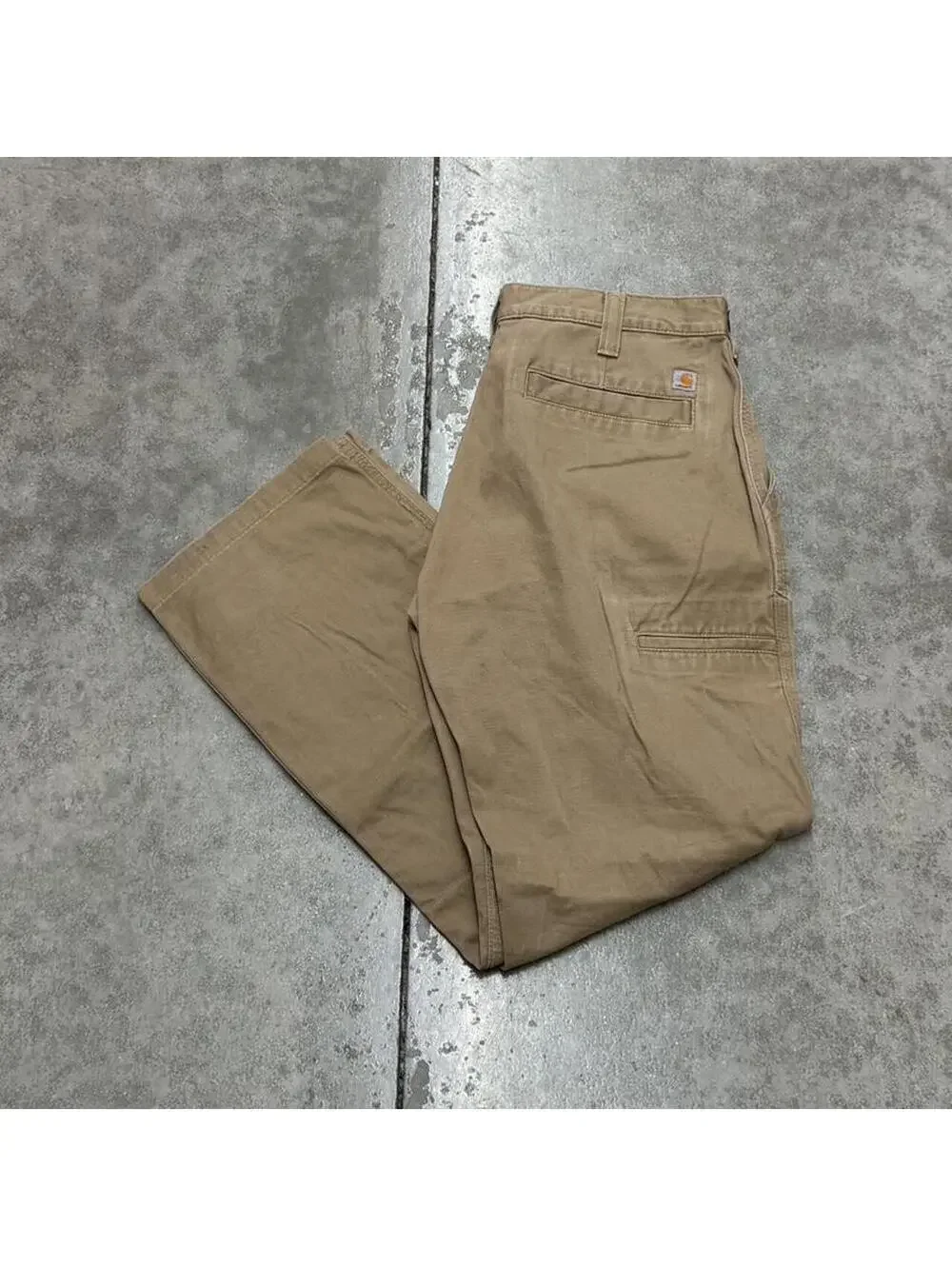 vintage carhartt beige relaxed baggy fit cargo pants size 34 x 32
